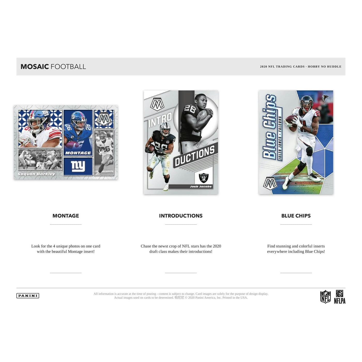 2020 Panini Mosaic No Huddle Football Hobby 20-Box Case