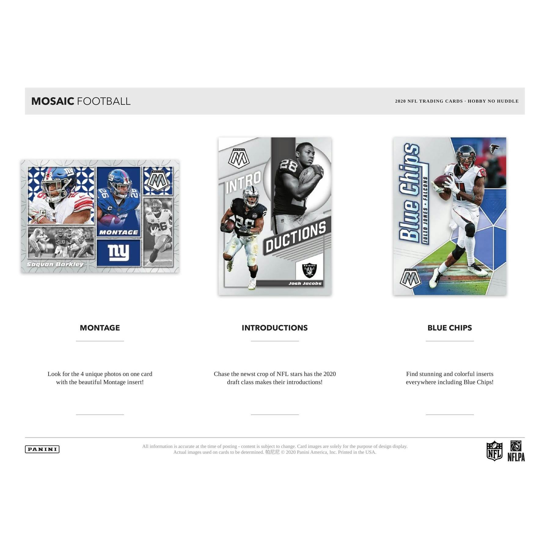 2020 Panini Mosaic No Huddle Football Hobby 20-Box Case