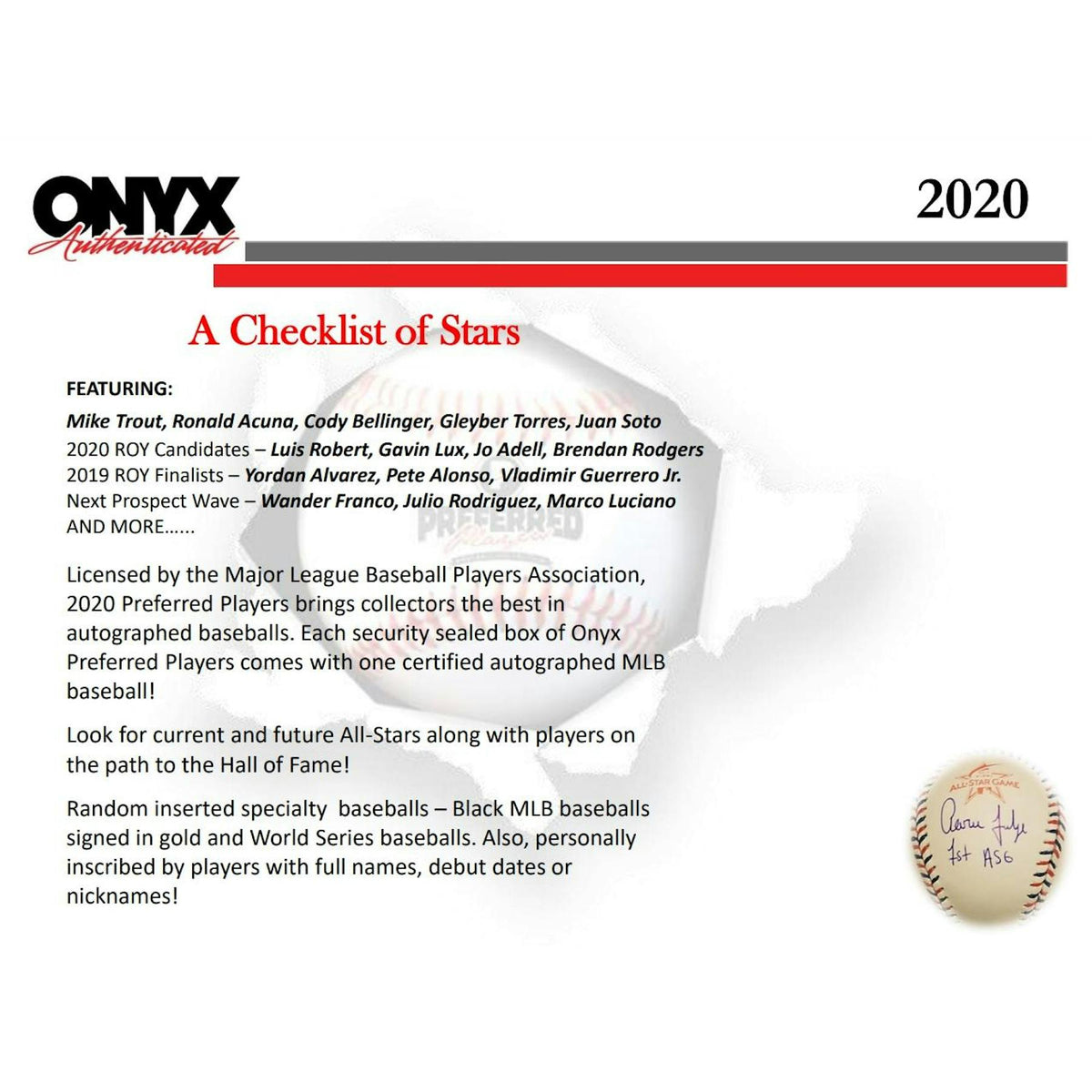 2020 Onyx Preferred Players Collection Baseball Hobby 3-Box Case (Reed Buy)