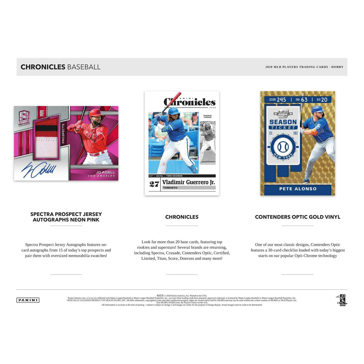 2020 Panini Chronicles Baseball Hobby 16-Box Case