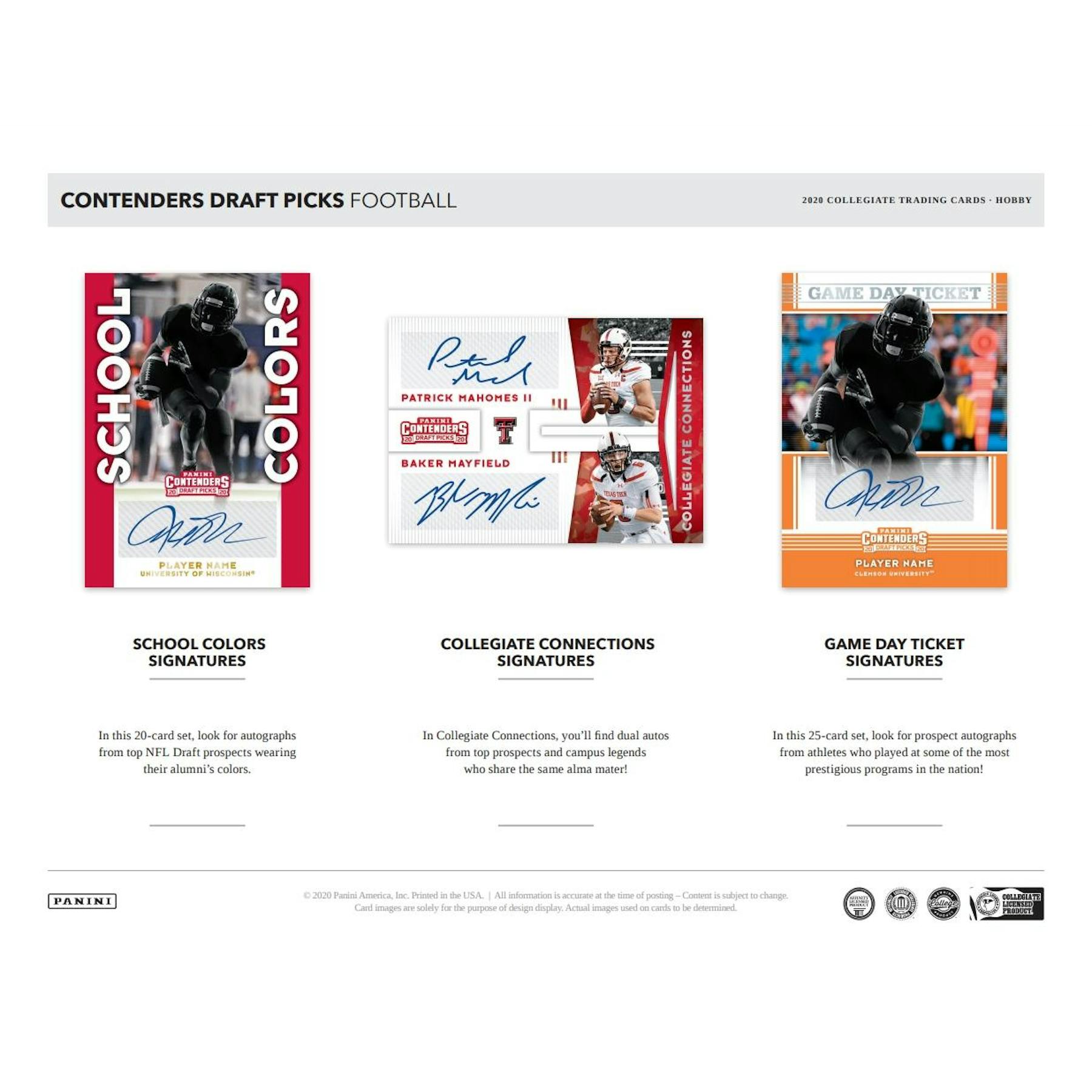 2020 Panini Contenders Draft Picks Football Hobby Box