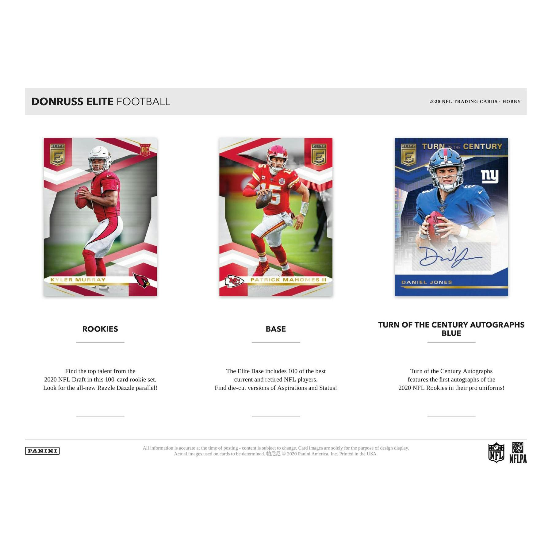 2020 Panini Donruss Elite Football Hobby Box (Reed Buy)