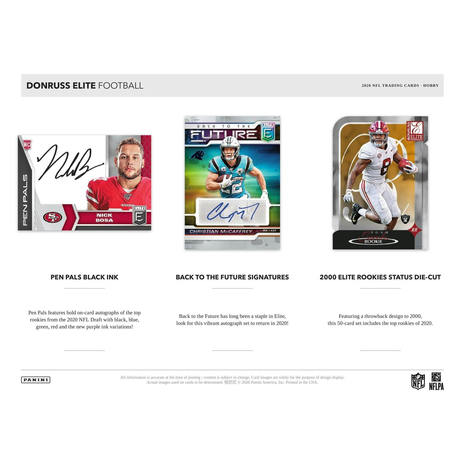2020 Panini Donruss Elite Football Hobby Box (Reed Buy)