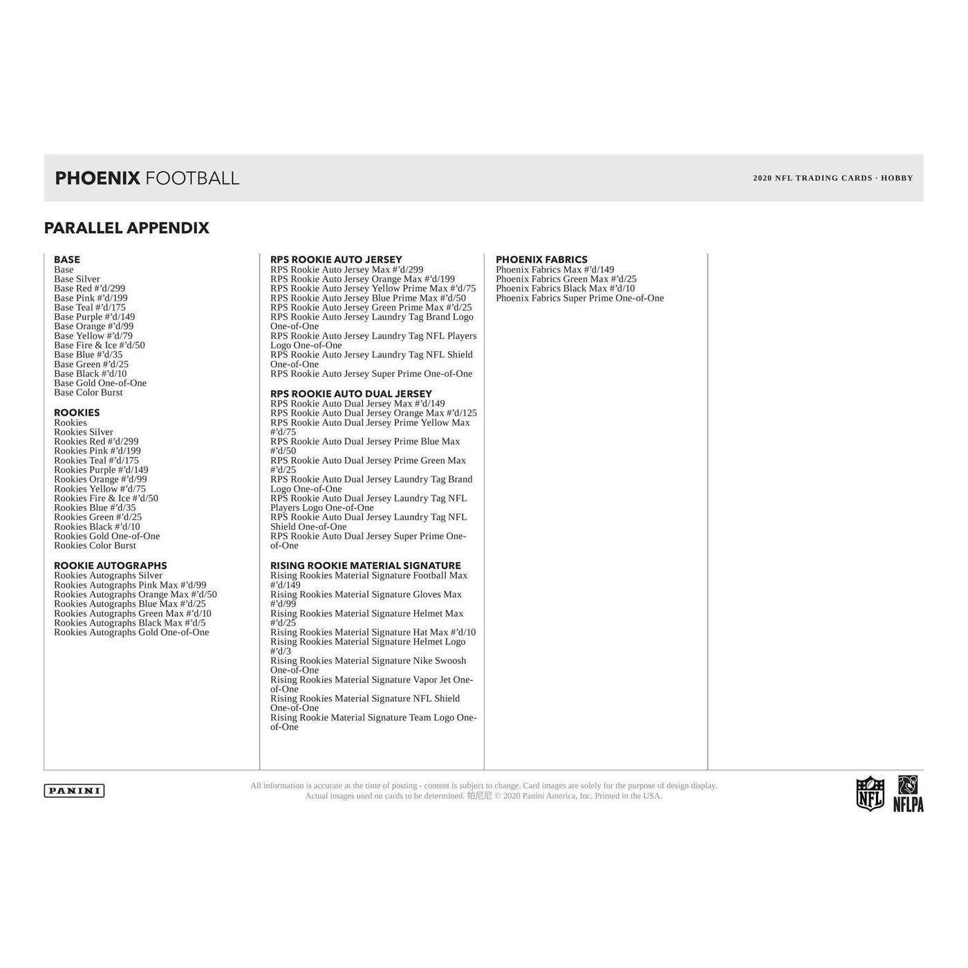 2020 Panini Phoenix Football Hobby Box