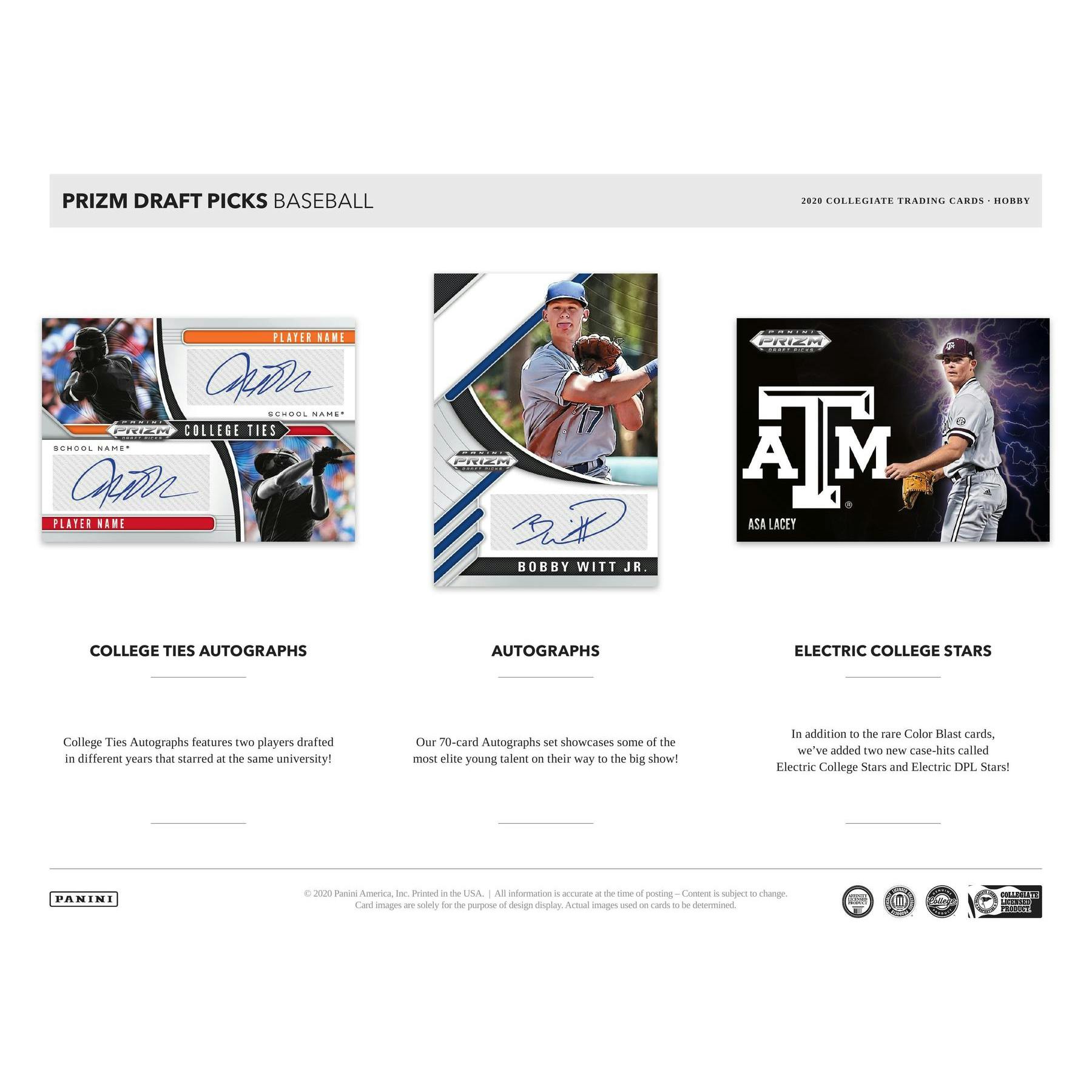 2020 Panini Prizm Draft Picks Baseball Hobby Box (Reed Buy)