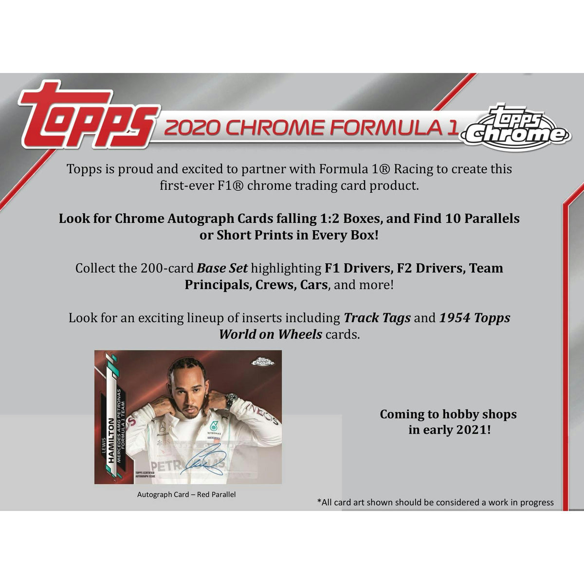 2020 Topps Chrome F1 Formula 1 Racing Hobby Box