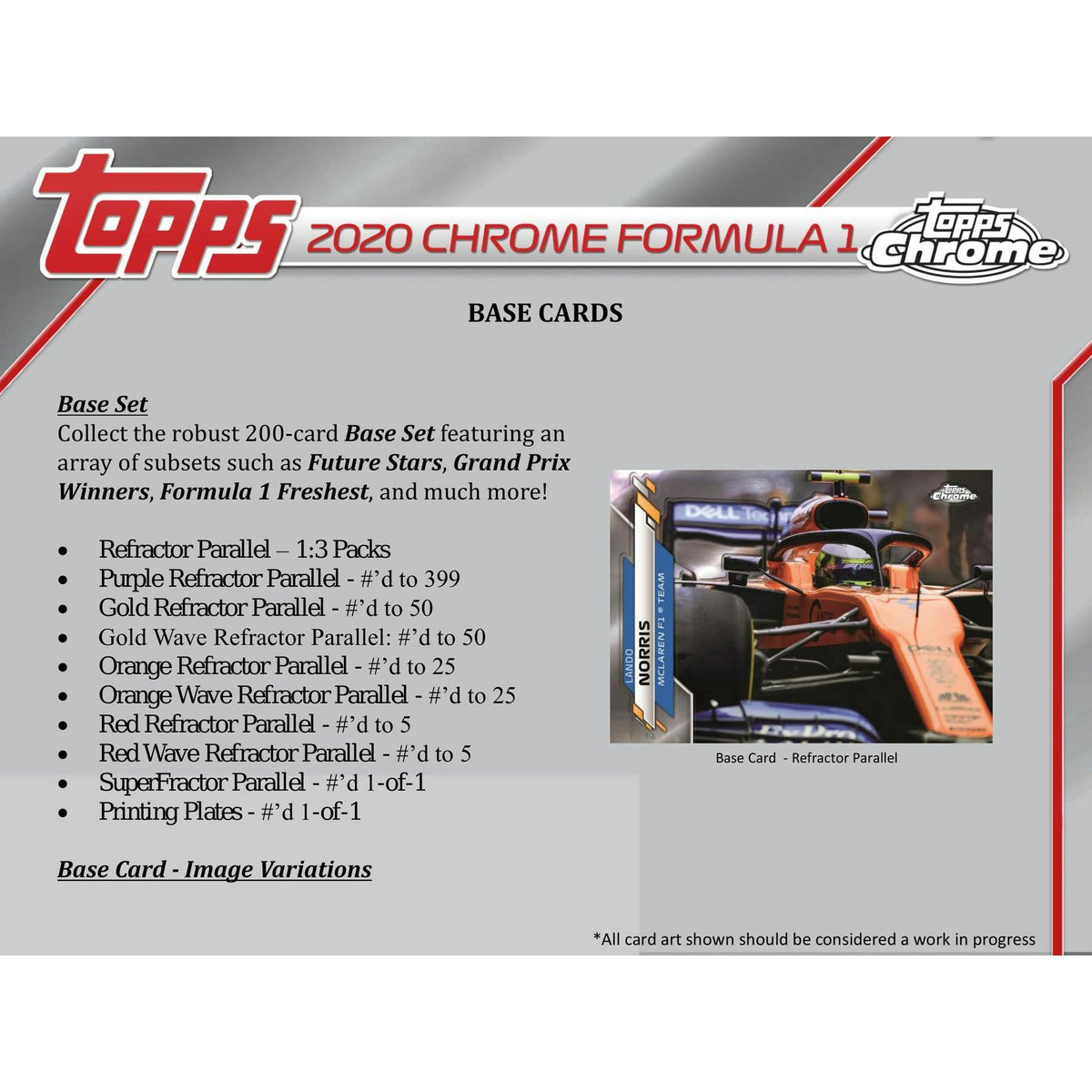 2020 Topps Chrome F1 Formula 1 Racing Hobby Box