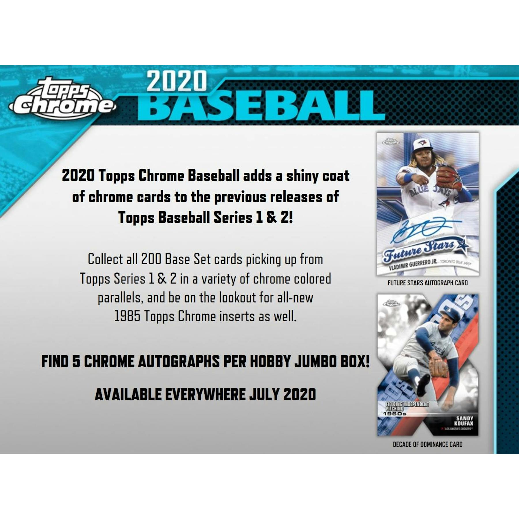 2020 Topps Chrome Baseball Hobby Jumbo 8-Box Case