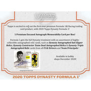 2020 Topps Dynasty F1 Formula 1 Racing Hobby Box