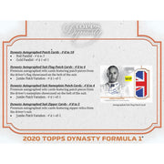 2020 Topps Dynasty F1 Formula 1 Racing Hobby Box
