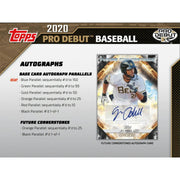 2020 Topps Pro Debut Baseball Hobby Jumbo 8-Box Case