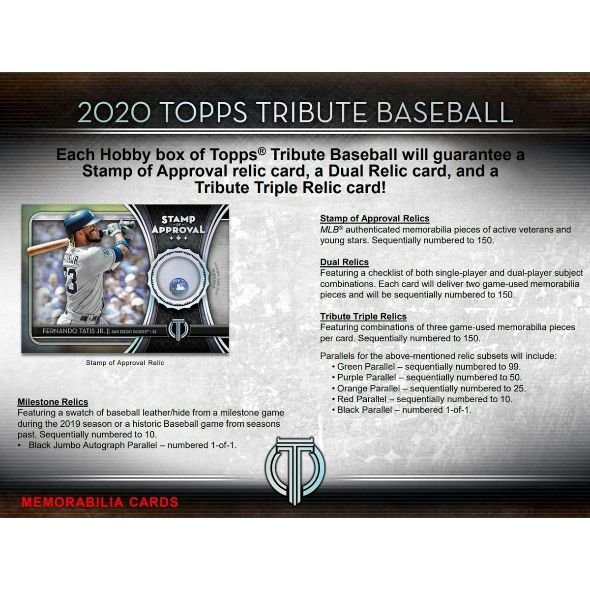 2020 Topps Tribute Baseball Hobby Box