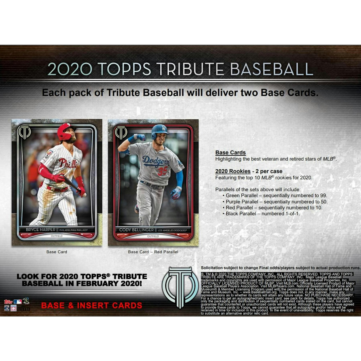 2020 Topps Tribute Baseball Hobby 6-Box Case