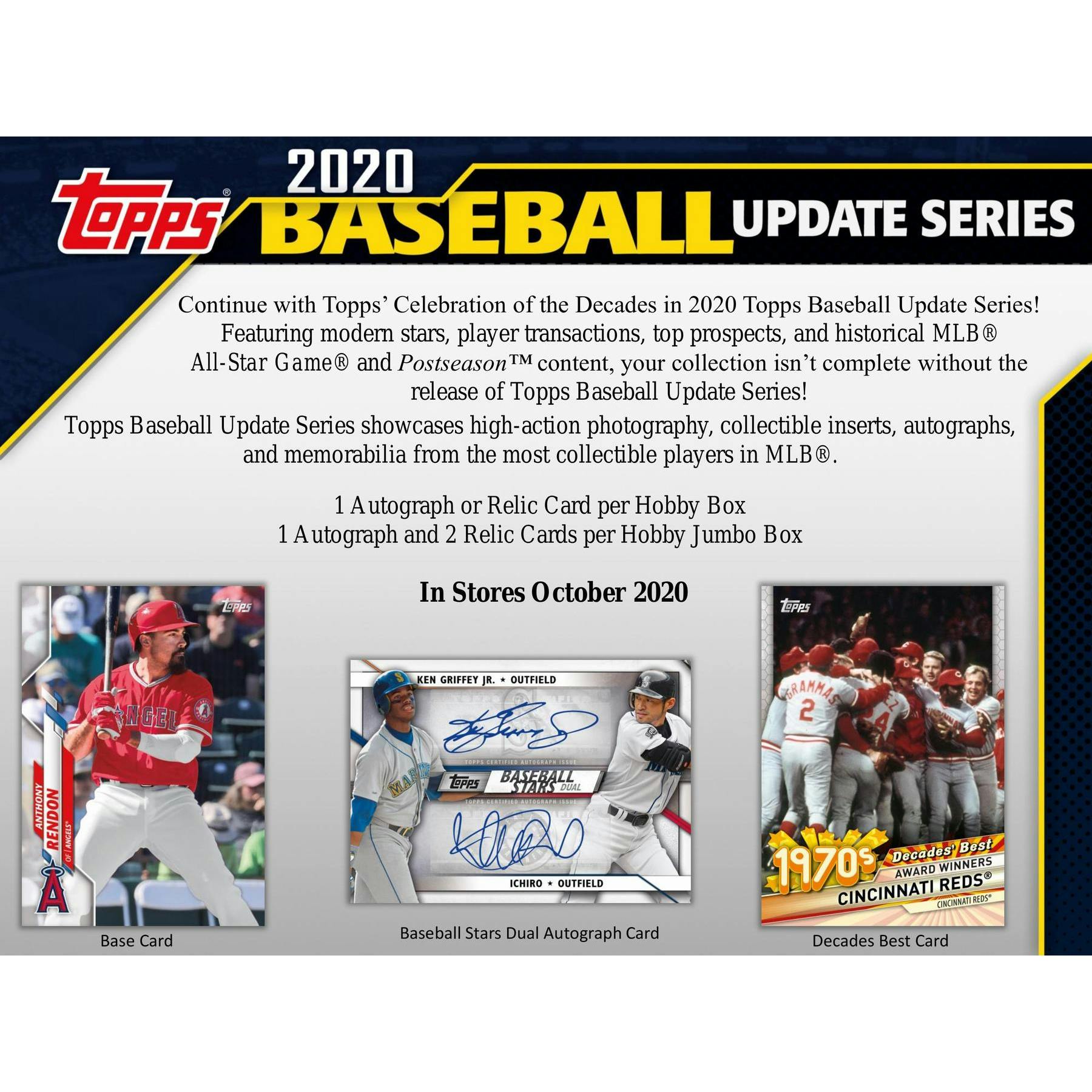 2020 Topps Update Series Baseball Hobby Jumbo 6-Box Case