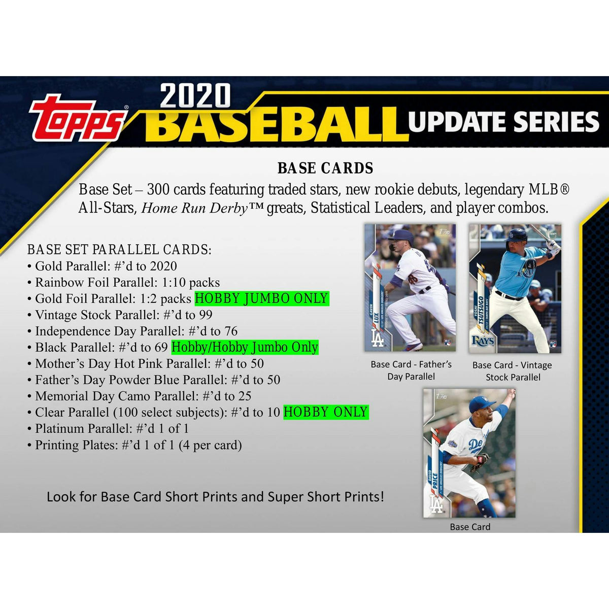2020 Topps Update Series Baseball Hobby Jumbo 6-Box Case