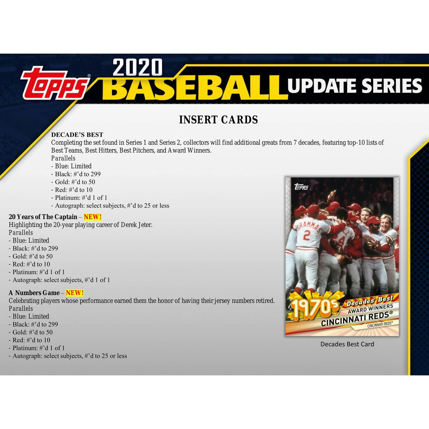 2020 Topps Update Series Baseball Hobby Jumbo 6-Box Case