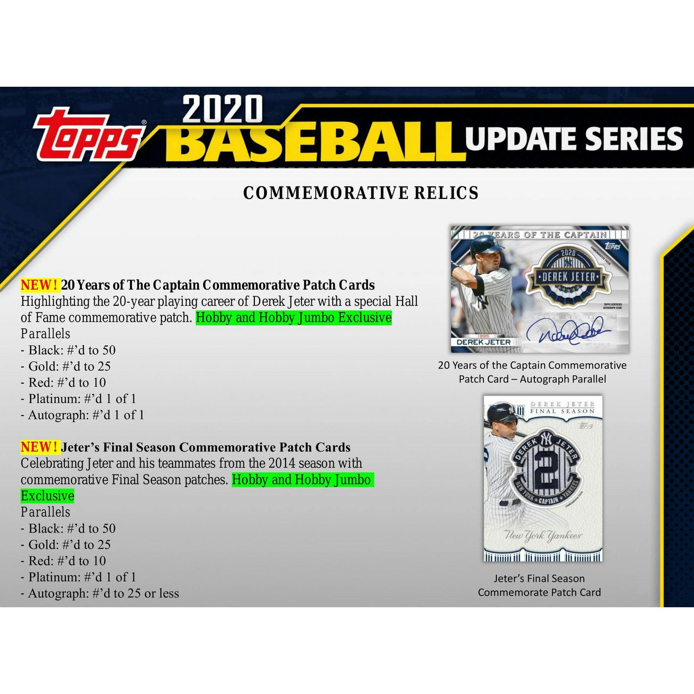 2020 Topps Update Series Baseball Hobby Jumbo 6-Box Case