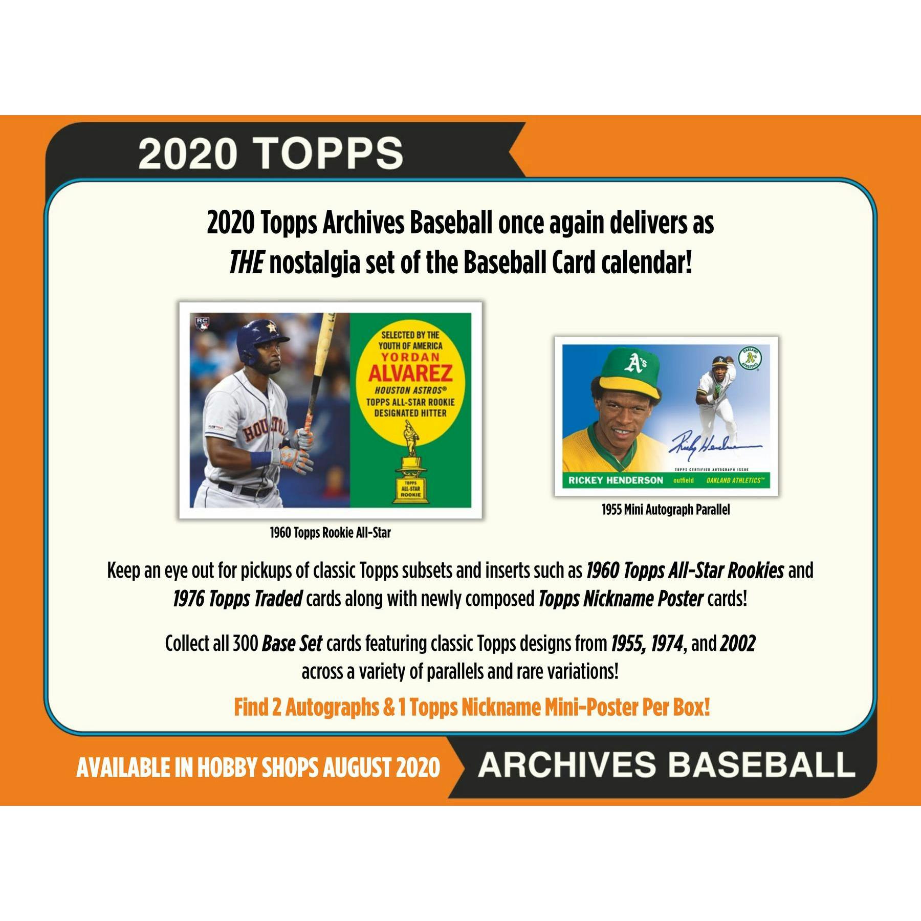 2020 Topps Archives Baseball Hobby Box