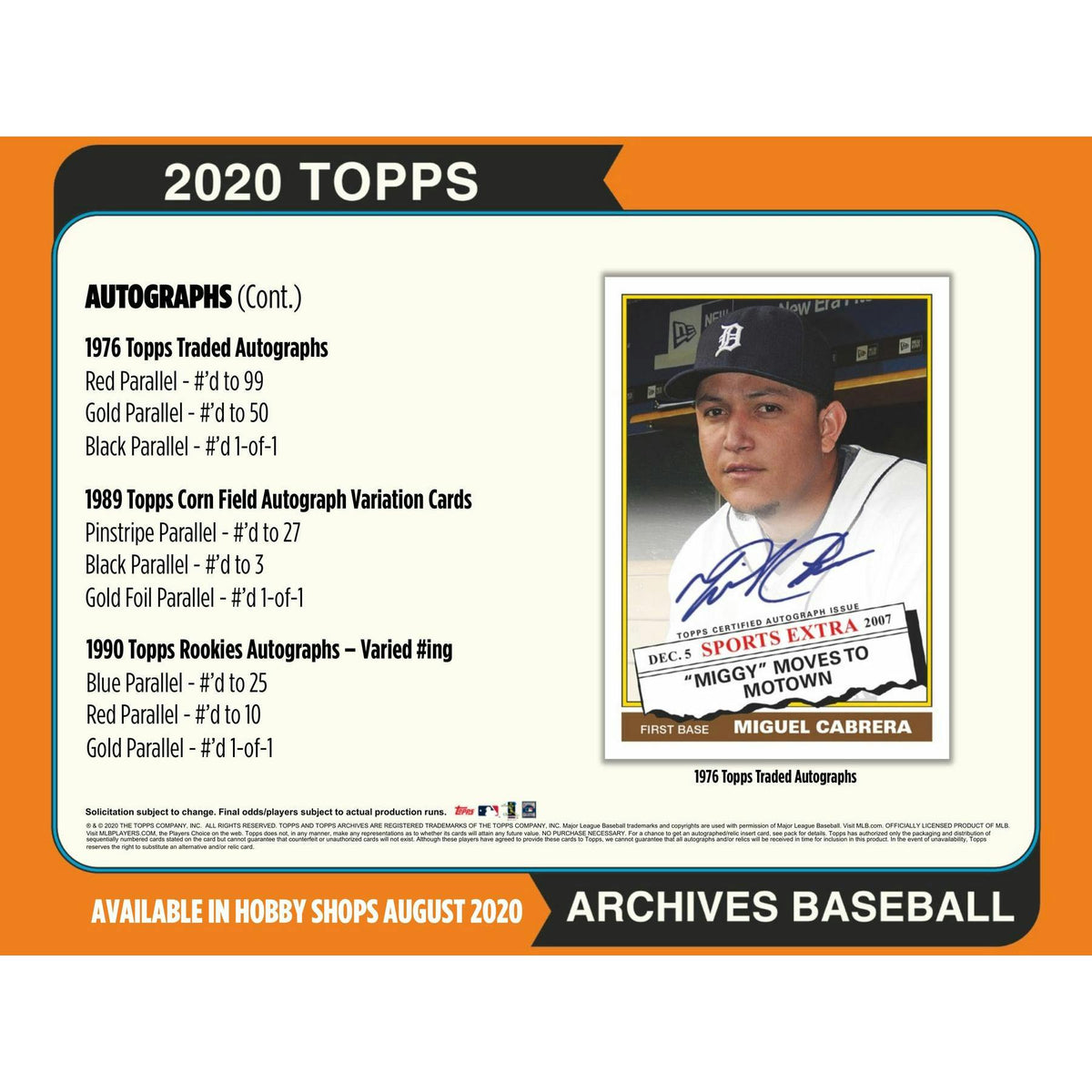 2020 Topps Archives Baseball Hobby Box