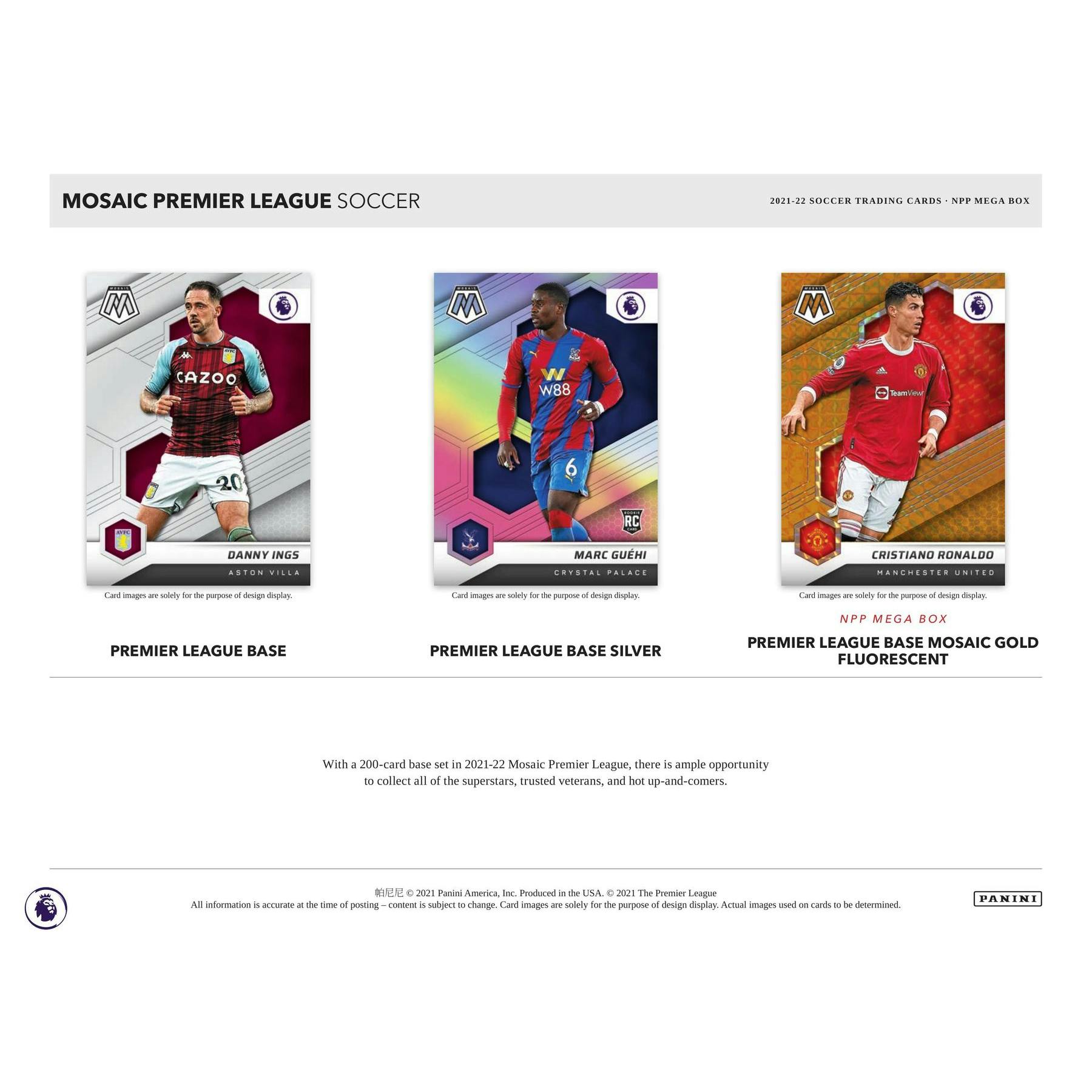 2021/22 Panini Mosaic Premier League EPL Soccer Mega Box (Reactive Gold Parallels!)