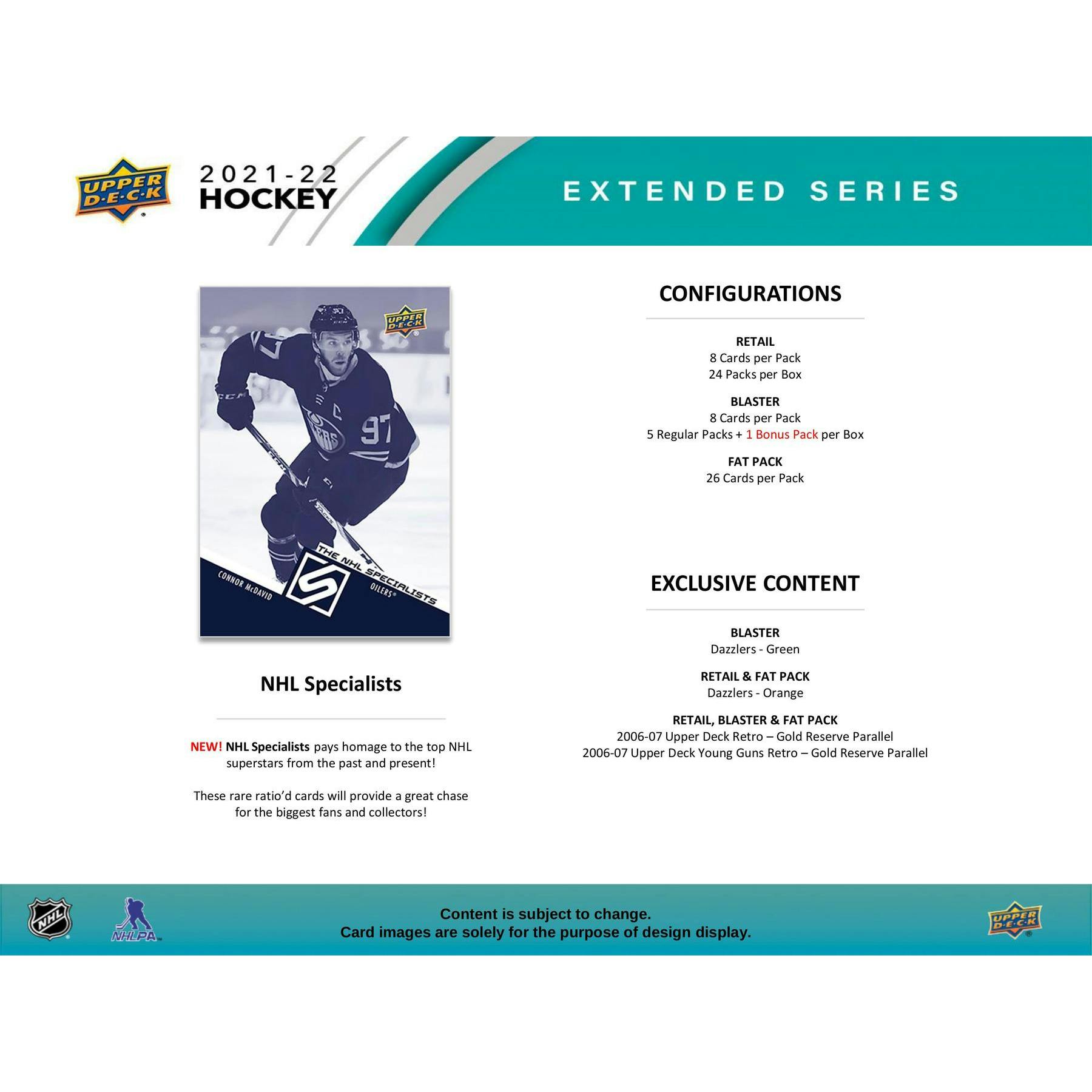 2021/22 Upper Deck Extended Series Hockey Blaster Box (Reed Buy)