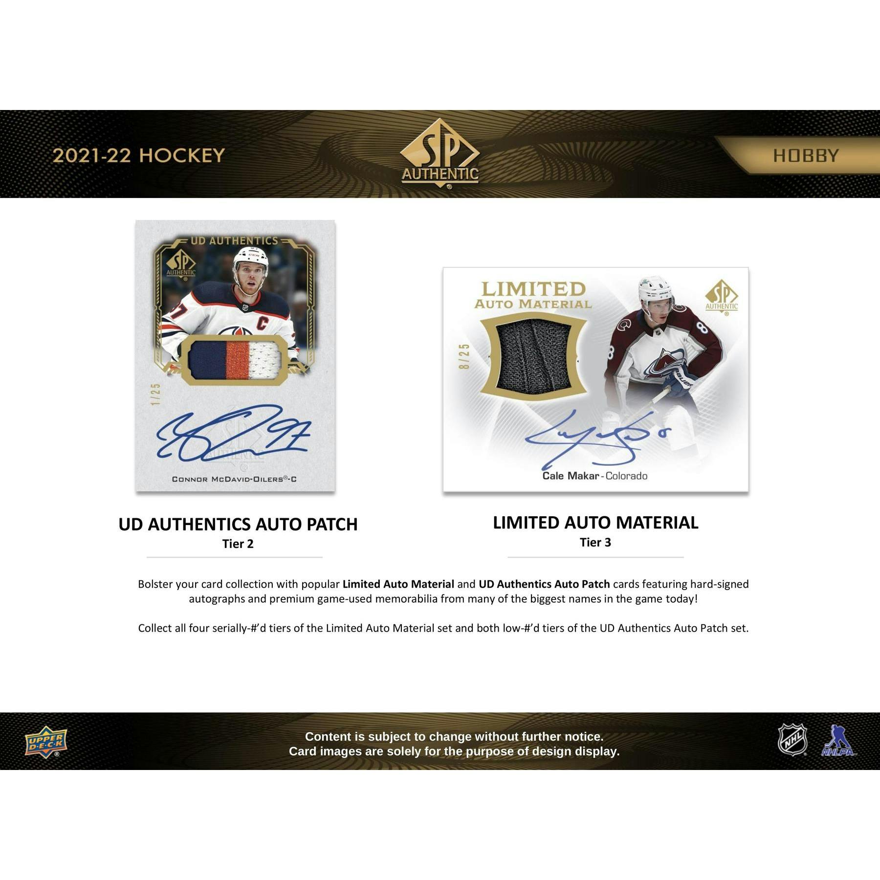 2021/22 Upper Deck SP Authentic Hockey Hobby 16-Box Case