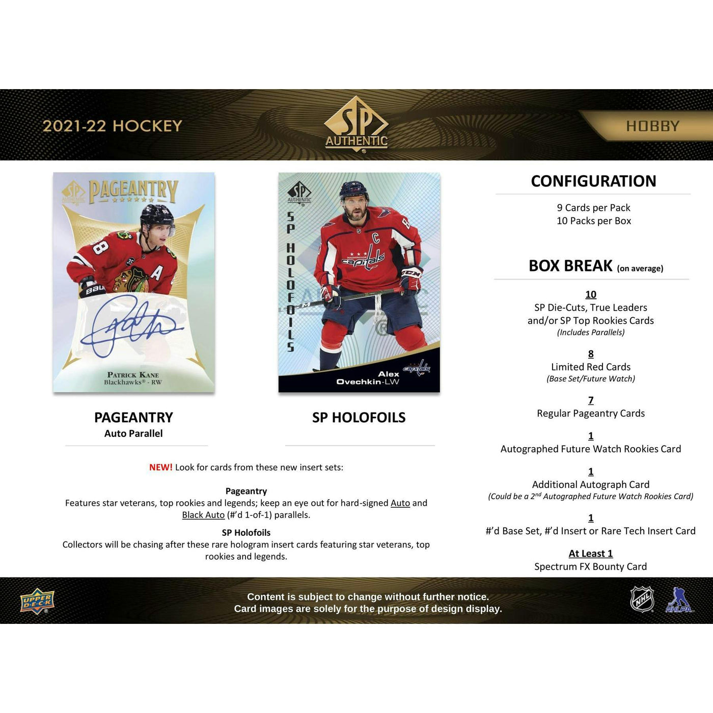 2021/22 Upper Deck SP Authentic Hockey Hobby 16-Box Case