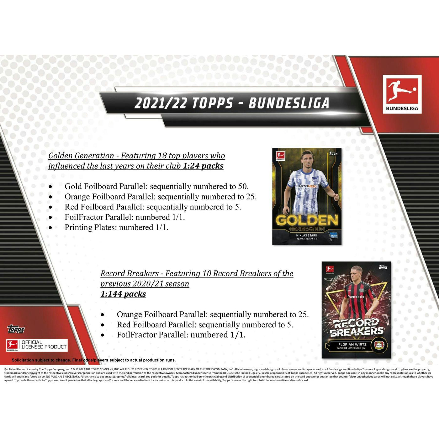 2021/22 Topps Bundesliga Soccer Hobby 12-Box Case