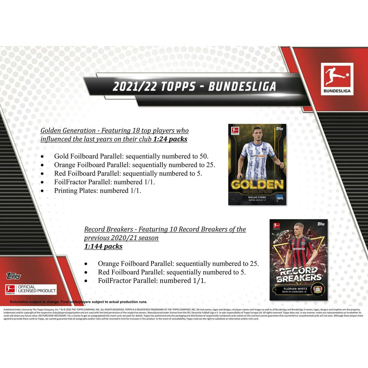 2021/22 Topps Bundesliga Soccer Hobby Box