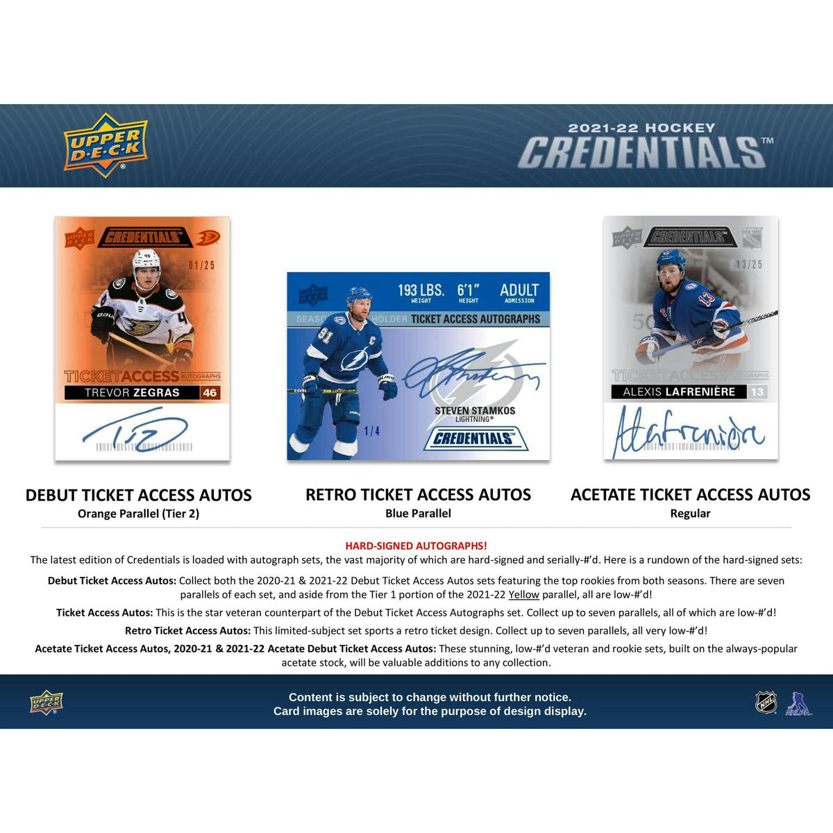 2021/22 Upper Deck Credentials Hockey Hobby Box