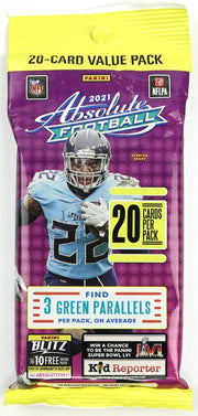 2021 Panini Absolute Football Jumbo Value Pack (Green Parallels!)