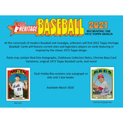 2021 Topps Heritage Baseball Hobby 12-Box Case