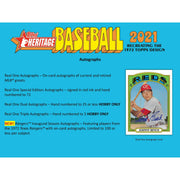 2021 Topps Heritage Baseball Hobby 12-Box Case