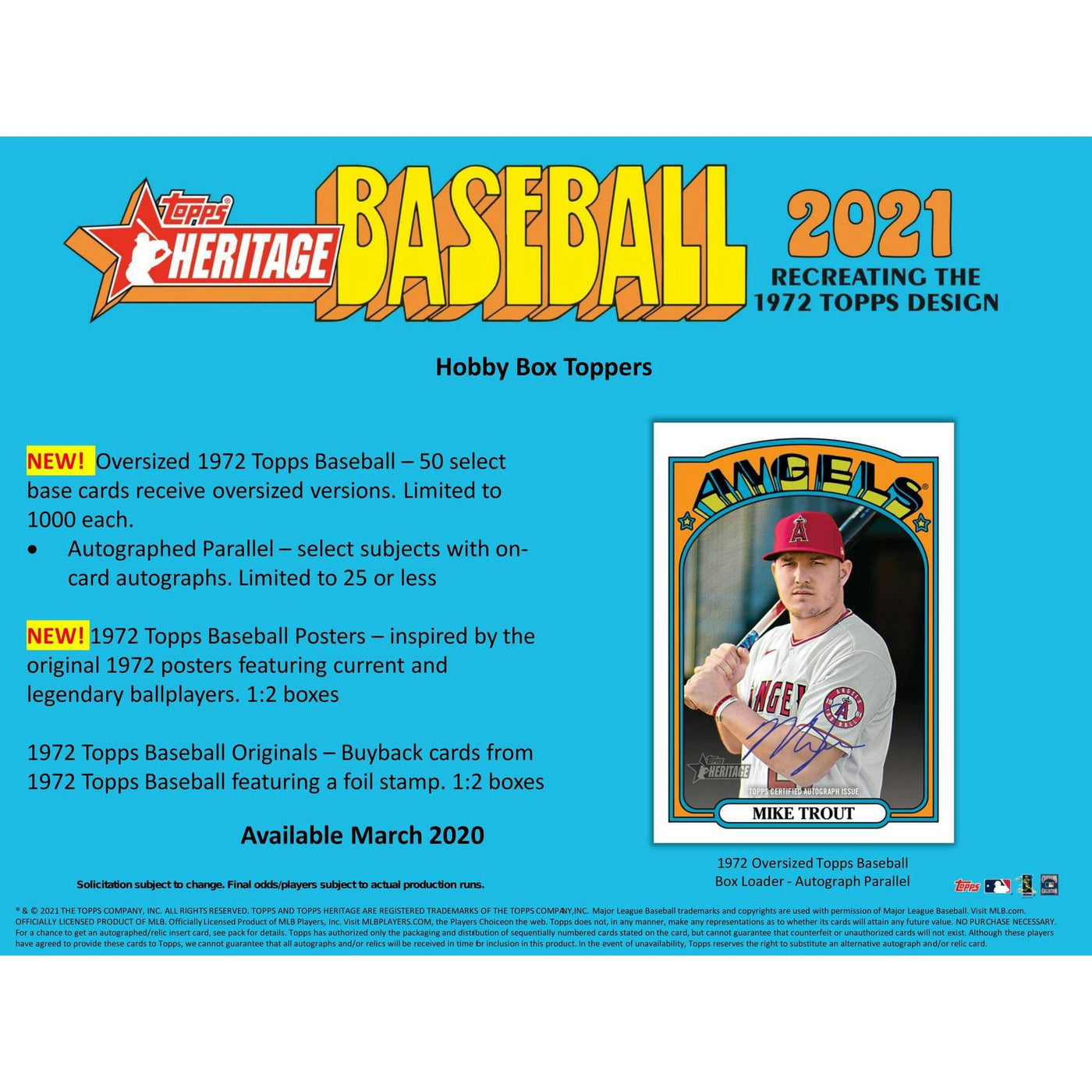 2021 Topps Heritage Baseball Hobby 12-Box Case