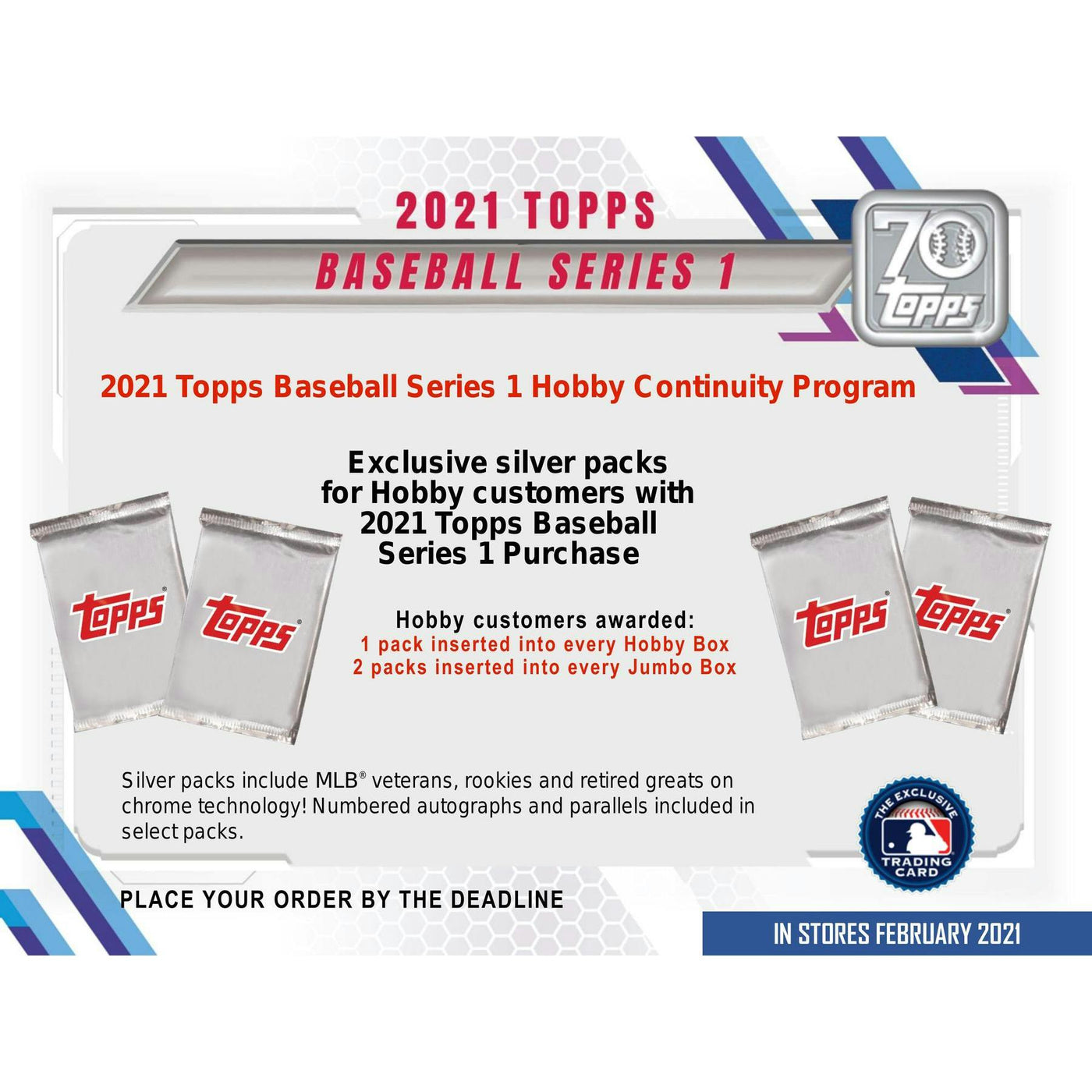 2021 Topps Series 1 Baseball Hobby Jumbo 6-Box Case