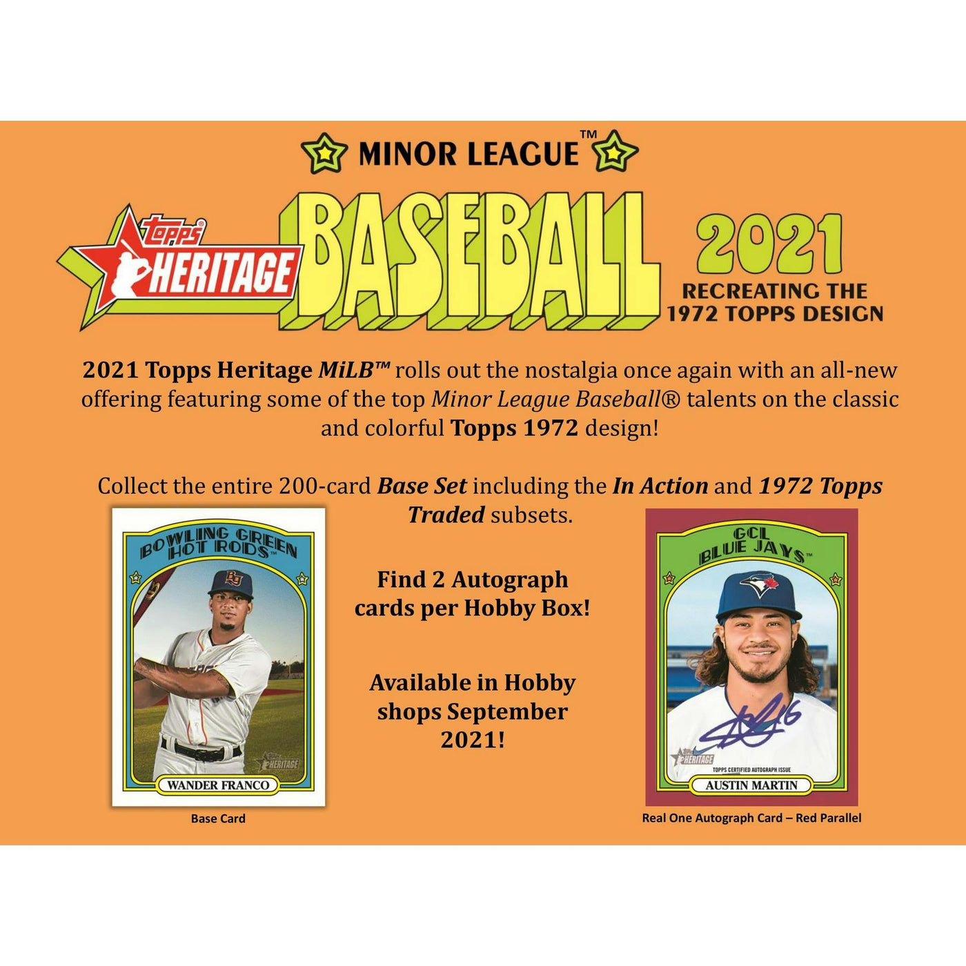2021 Topps Heritage Minor League Baseball Hobby Box