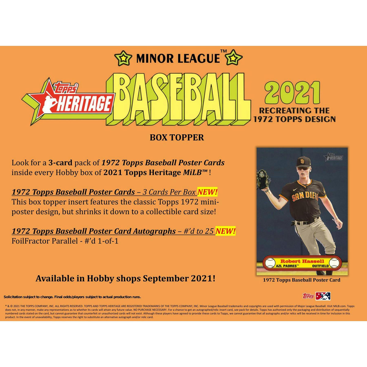 2021 Topps Heritage Minor League Baseball Hobby Box