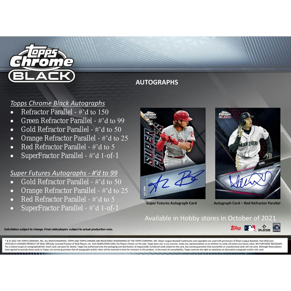 2021 Topps Chrome Black Baseball Hobby Box