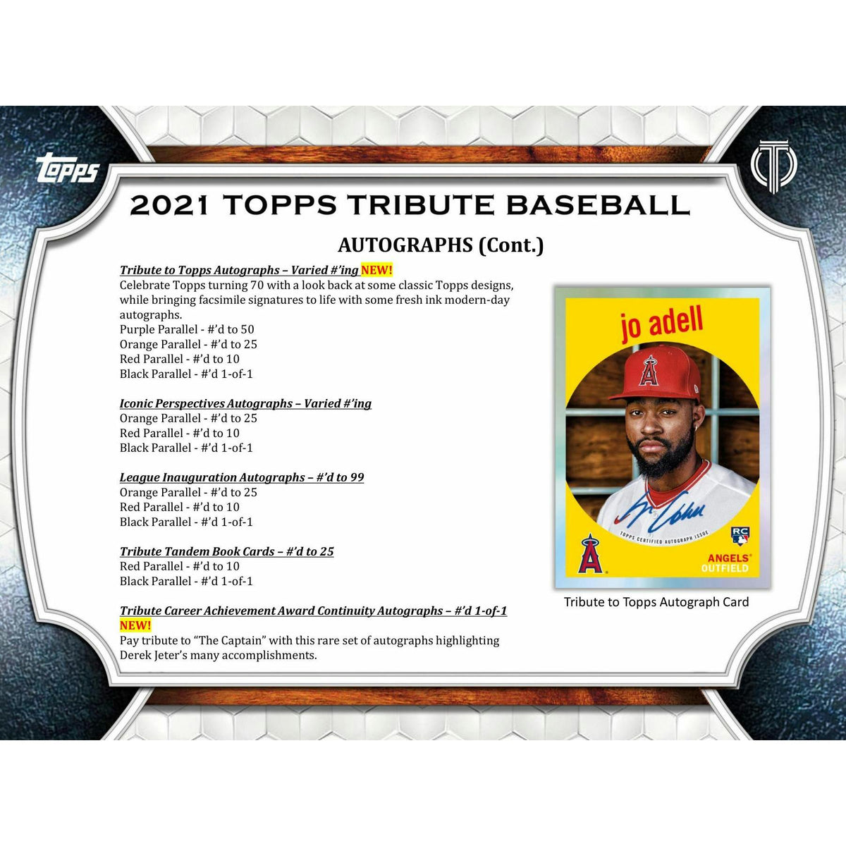2021 Topps Tribute Baseball Hobby Box