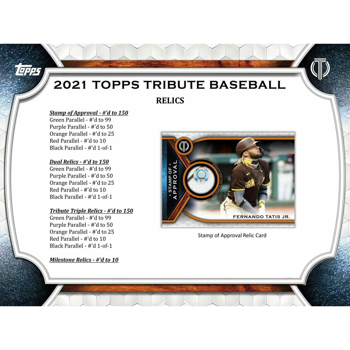 2021 Topps Tribute Baseball Hobby Box