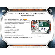 2021 Topps Tribute Baseball Hobby Box