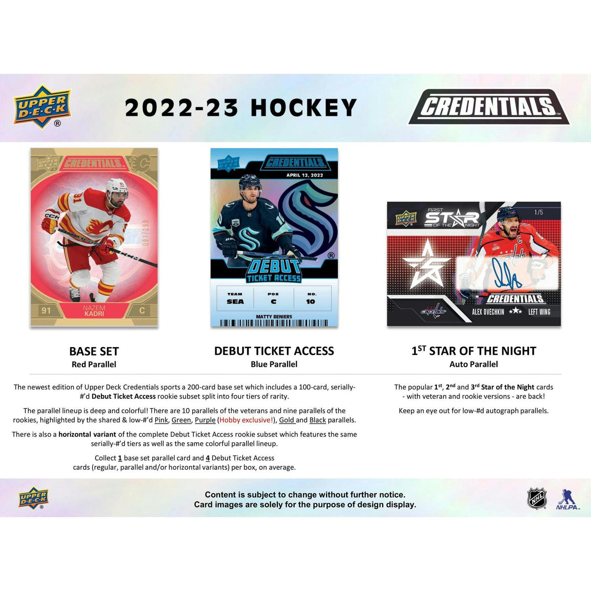 2022/23 Upper Deck Credentials Hockey Hobby 20-Box Case