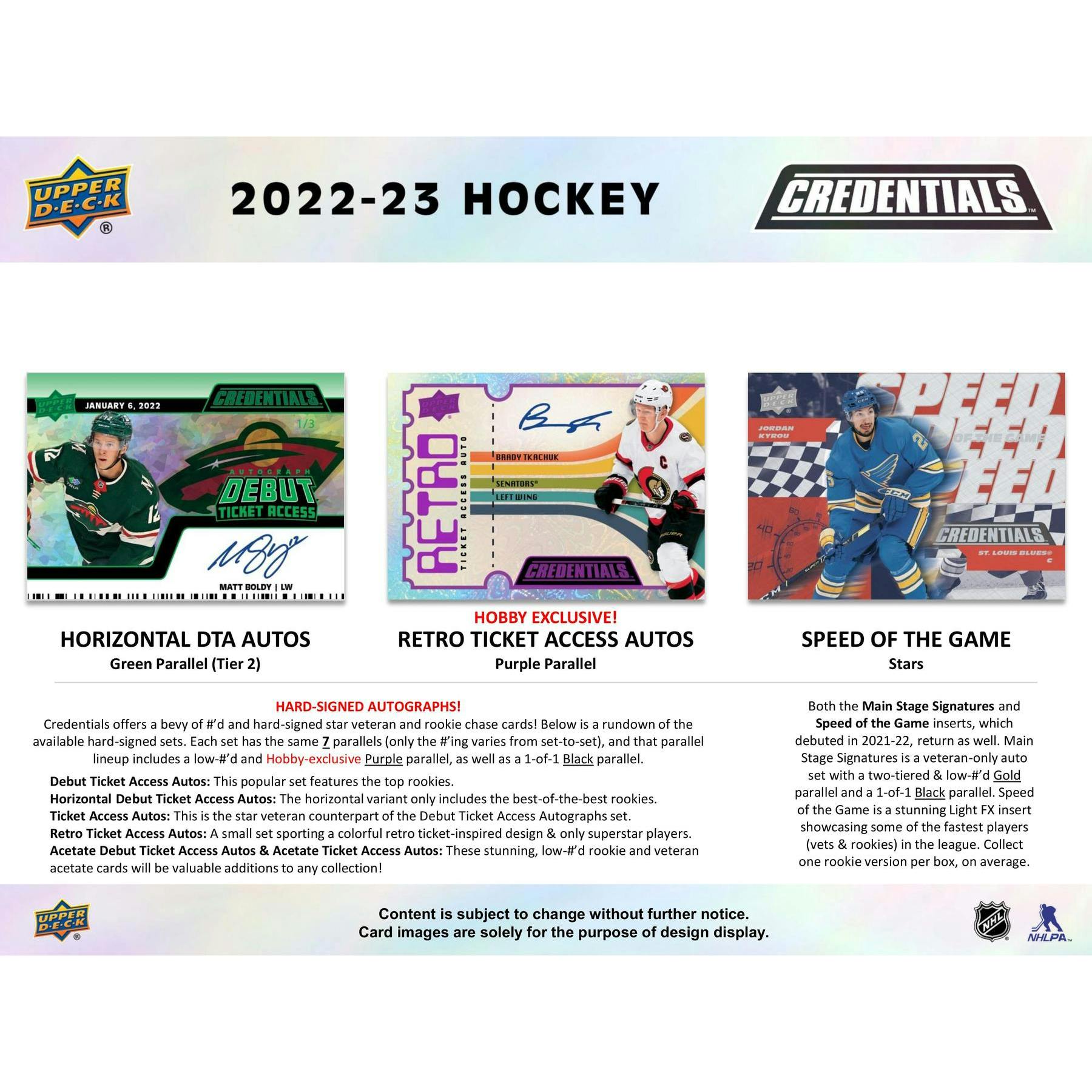 2022/23 Upper Deck Credentials Hockey Hobby Box
