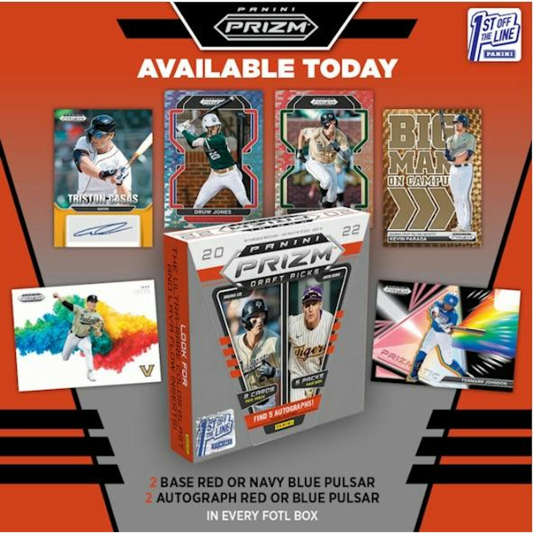 2022 Panini Prizm Draft Picks Baseball 1st Off The Line FOTL Hobby Box