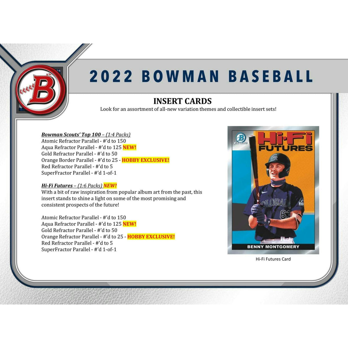 2022 Bowman Baseball Hobby 12-Box Case