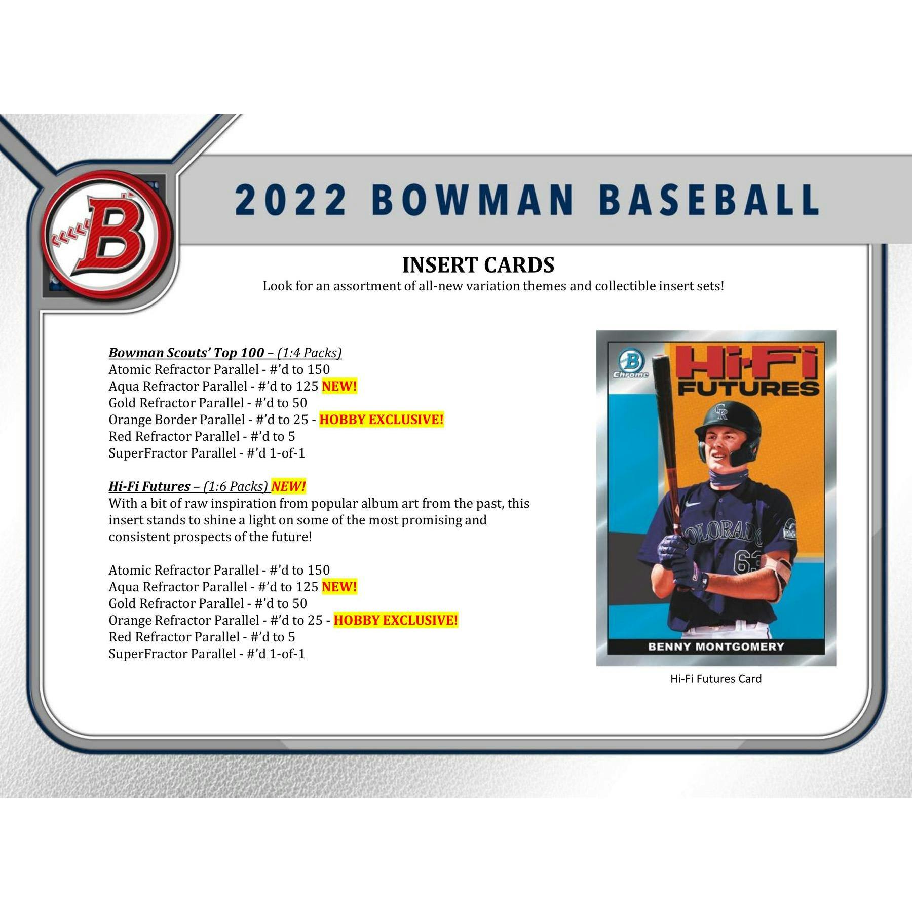 2022 Bowman Baseball Hobby Box (Reed Buy)