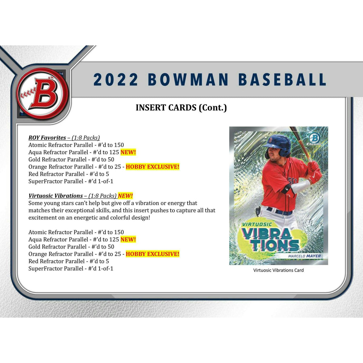 2022 Bowman Baseball Hobby Box (Reed Buy)