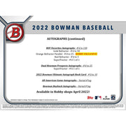 2022 Bowman Baseball Hobby 12-Box Case