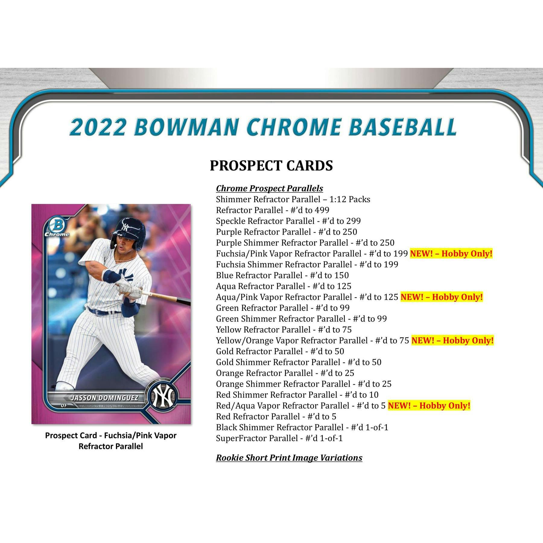 2022 Bowman Chrome Baseball Hobby 12-Box Case