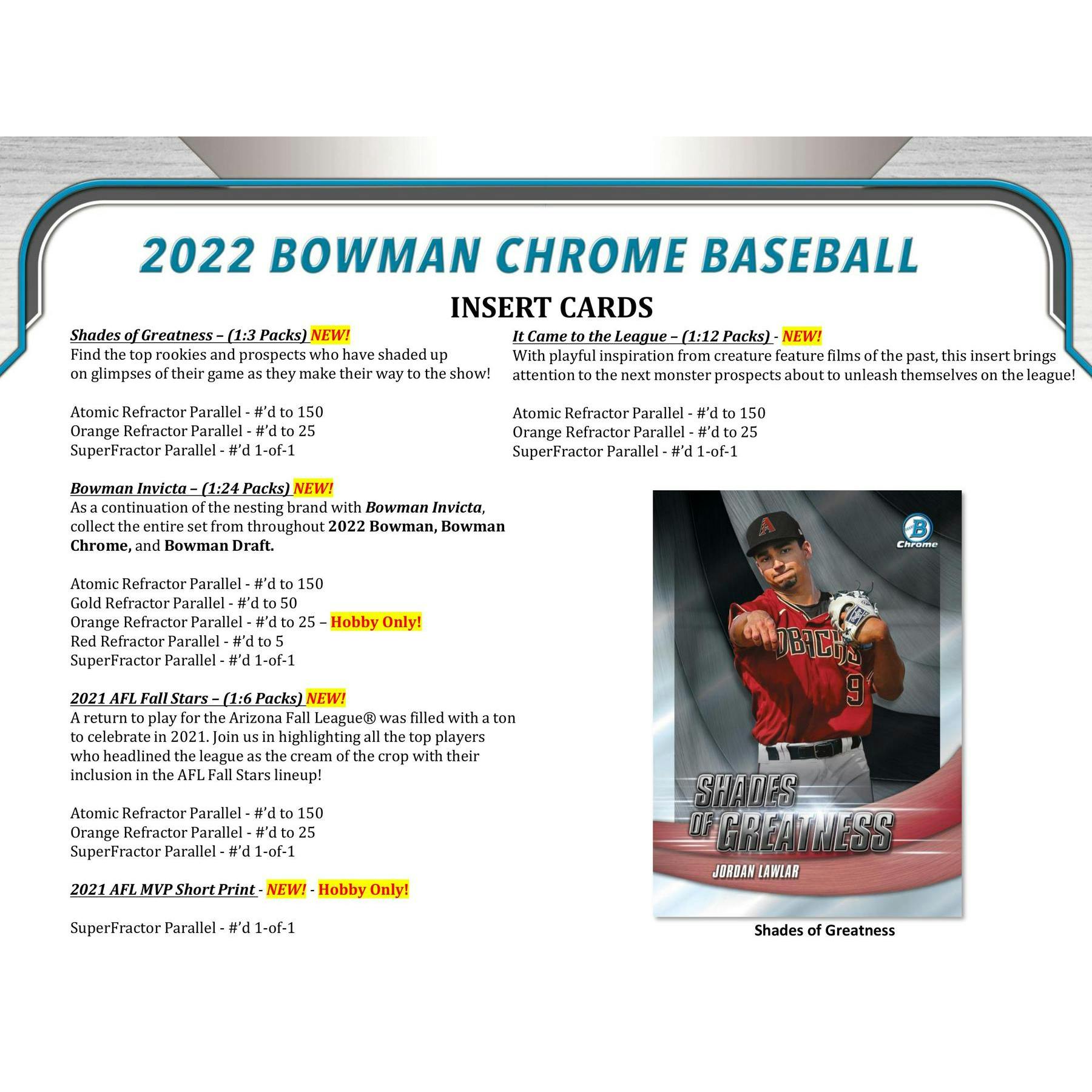 2022 Bowman Chrome Baseball Hobby Box